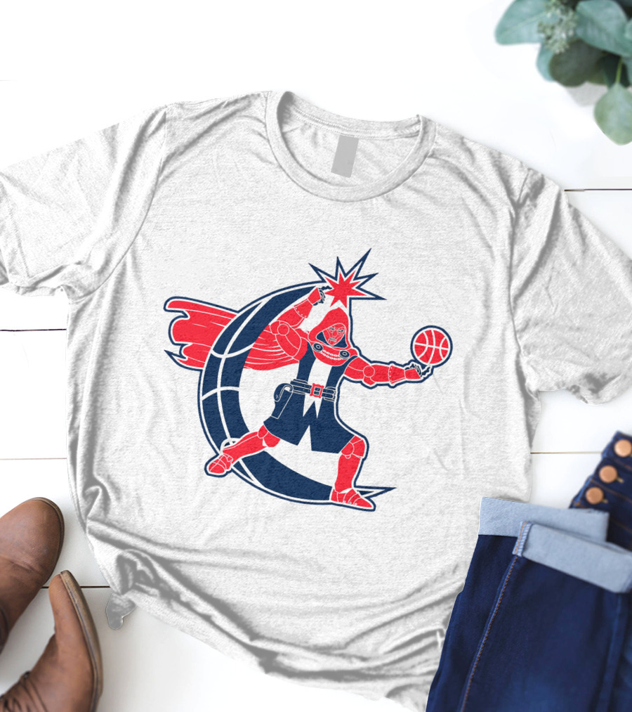 Washington Dr. Doom NBA Character With Basketball And Crescent T-Shirt