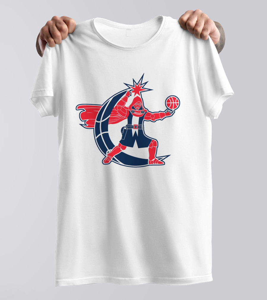 Washington Dr. Doom NBA Character With Basketball And Crescent T-Shirt