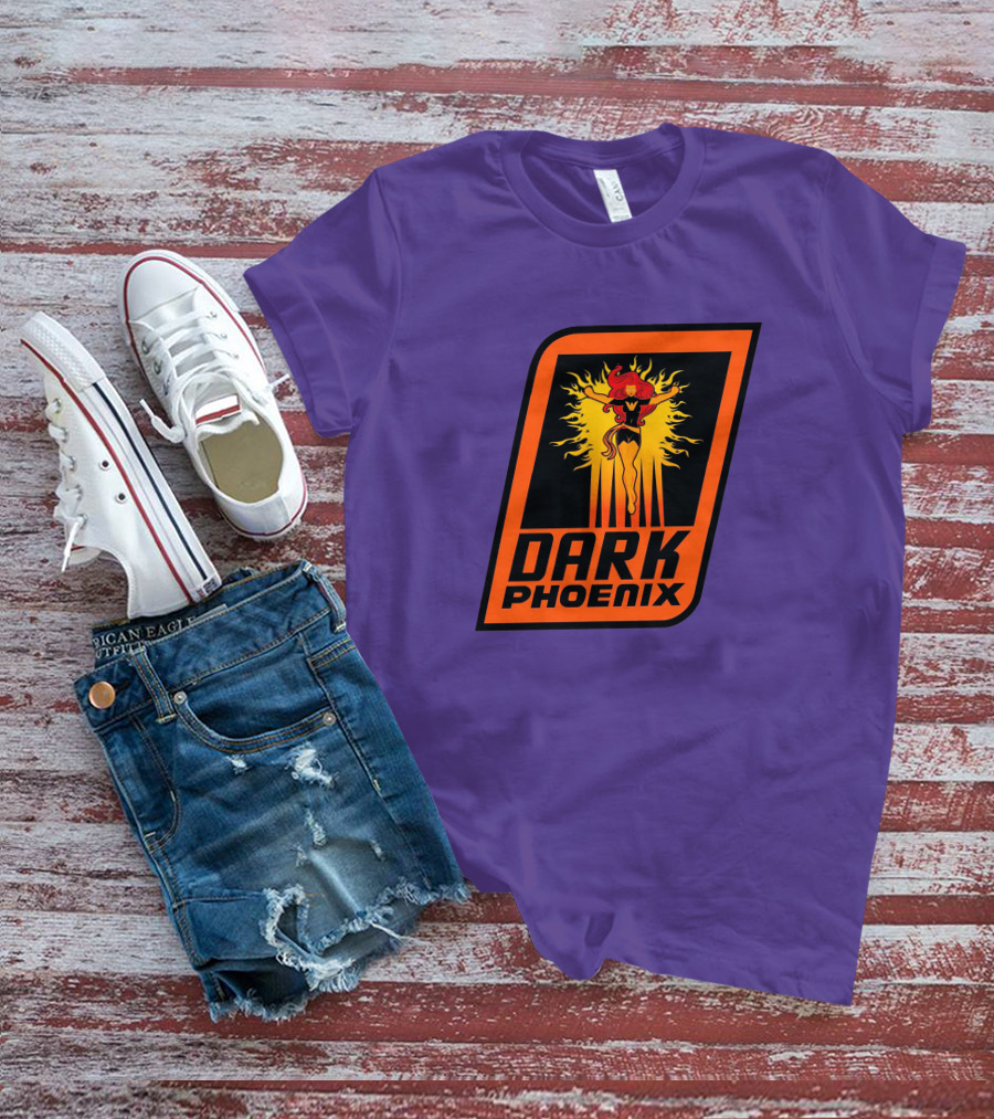 Dark Phoenix NBA X-Men Crossover Logo Design With Fiery Character T-Shirt