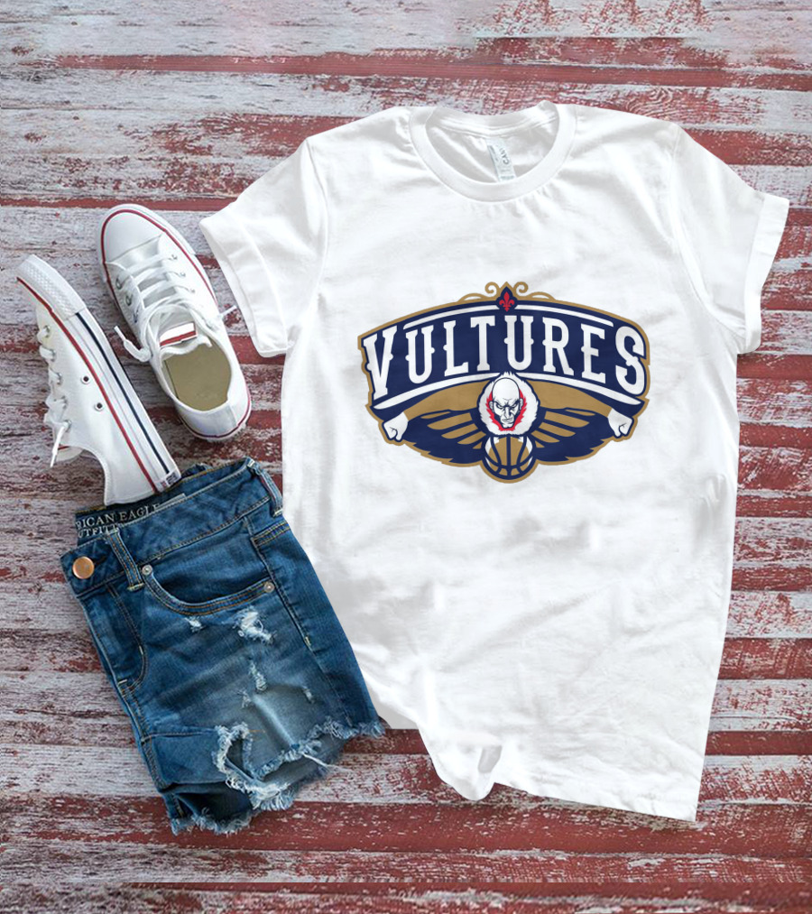 New Orleans Vultures Basketball Logo With Skull And Wings T-Shirt