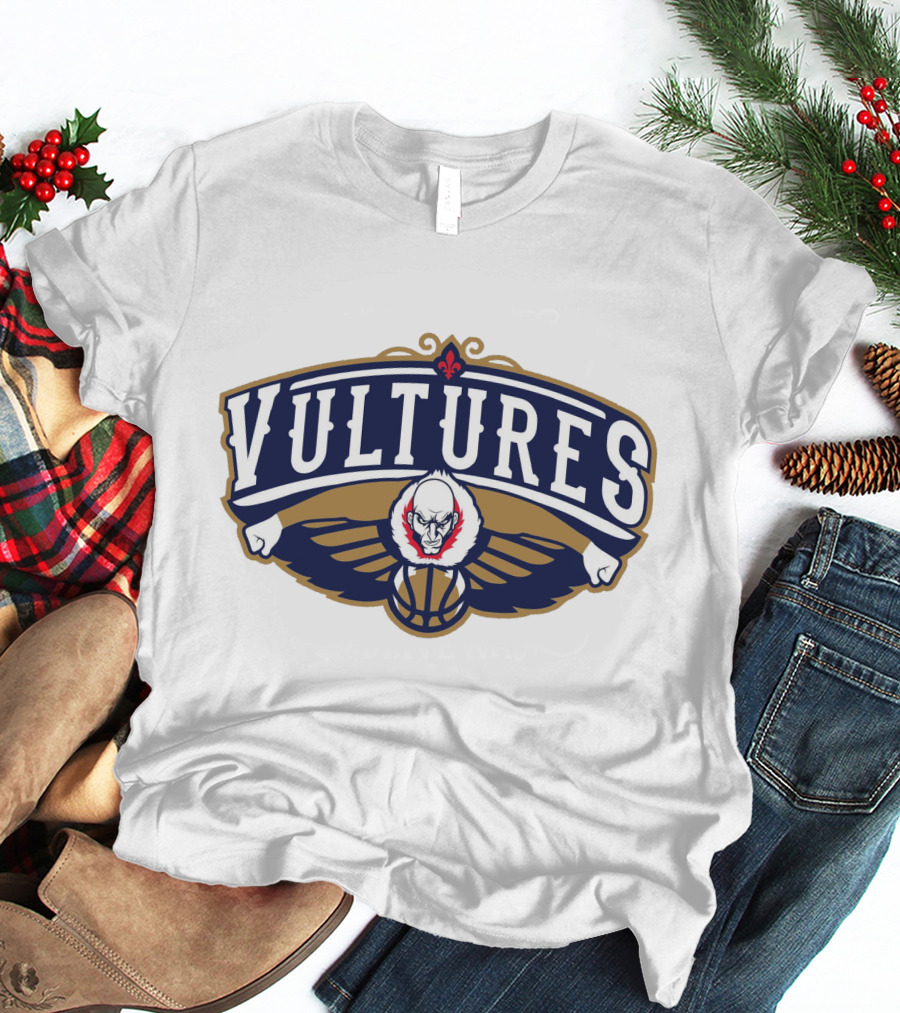 New Orleans Vultures Basketball Logo With Skull And Wings T-Shirt