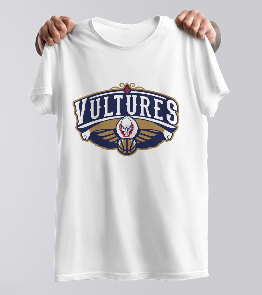 New Orleans Vultures Basketball Logo With Skull And Wings T-Shirt
