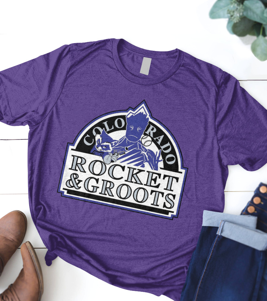 Colorado Rocket And Groots MLB Baseball Crossover T-Shirt