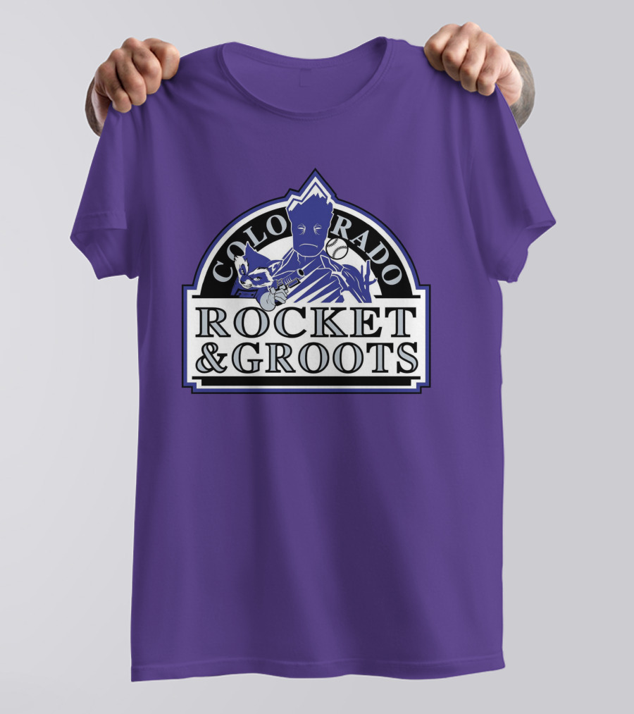 Colorado Rocket And Groots MLB Baseball Crossover T-Shirt