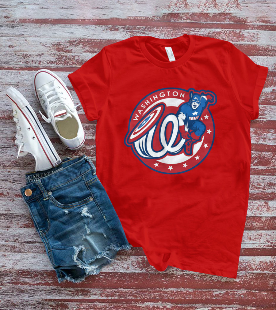 Washington Captain America MLB Crossover T-Shirt