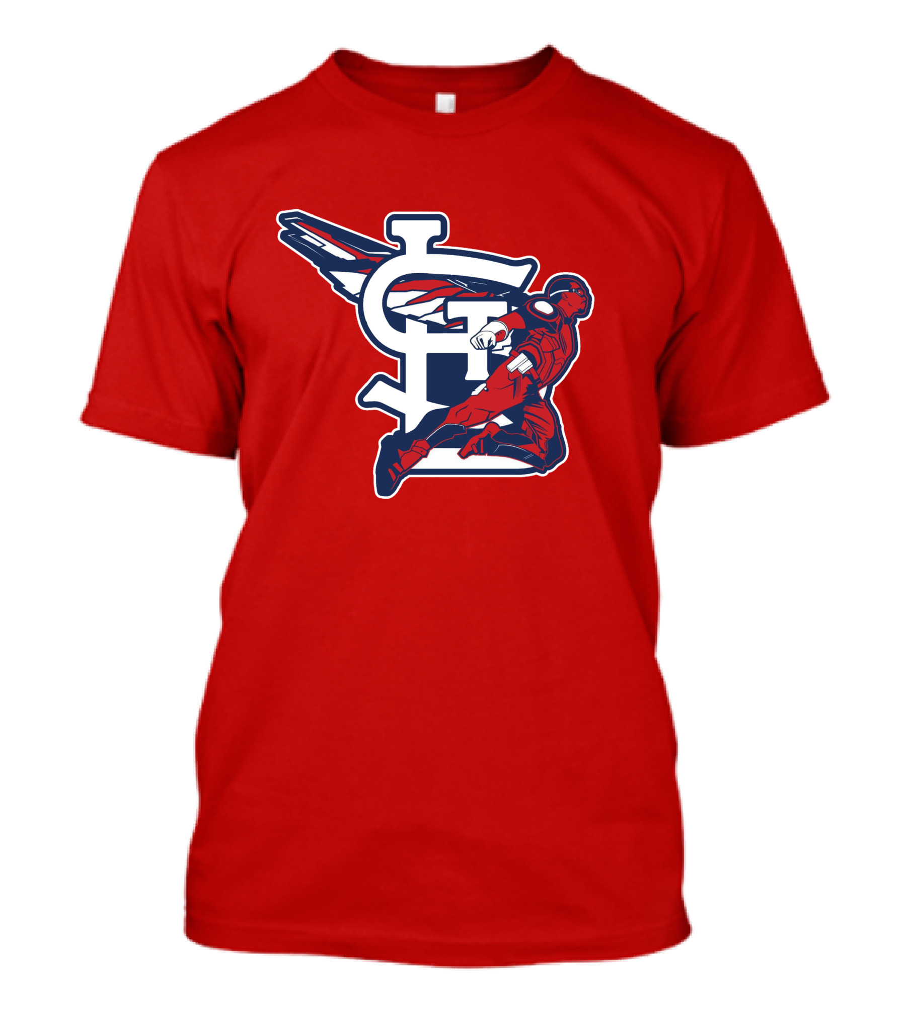 St. Louis Falcons MLB Logo With Winged Superhero T-Shirt