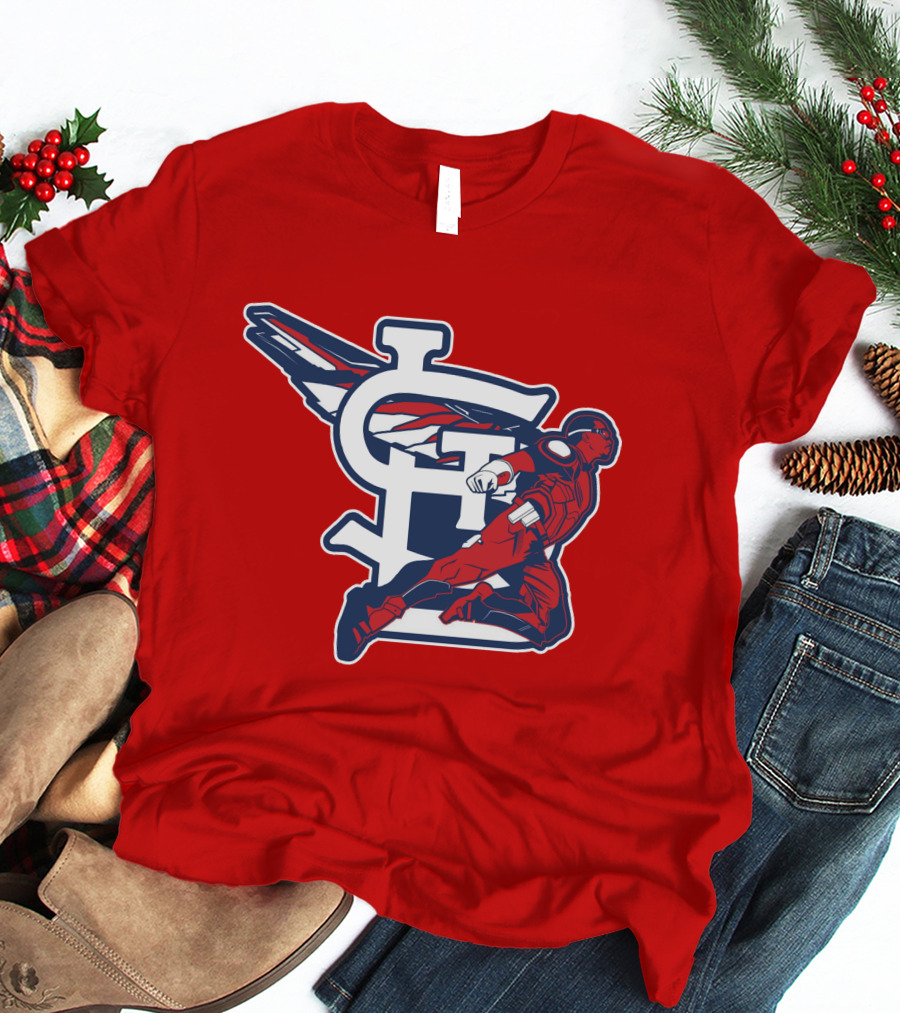 St. Louis Falcons MLB Logo With Winged Superhero T-Shirt