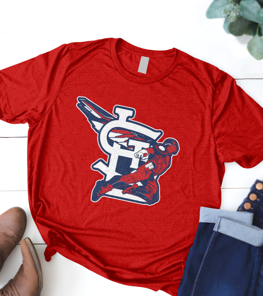 St. Louis Falcons MLB Logo With Winged Superhero T-Shirt