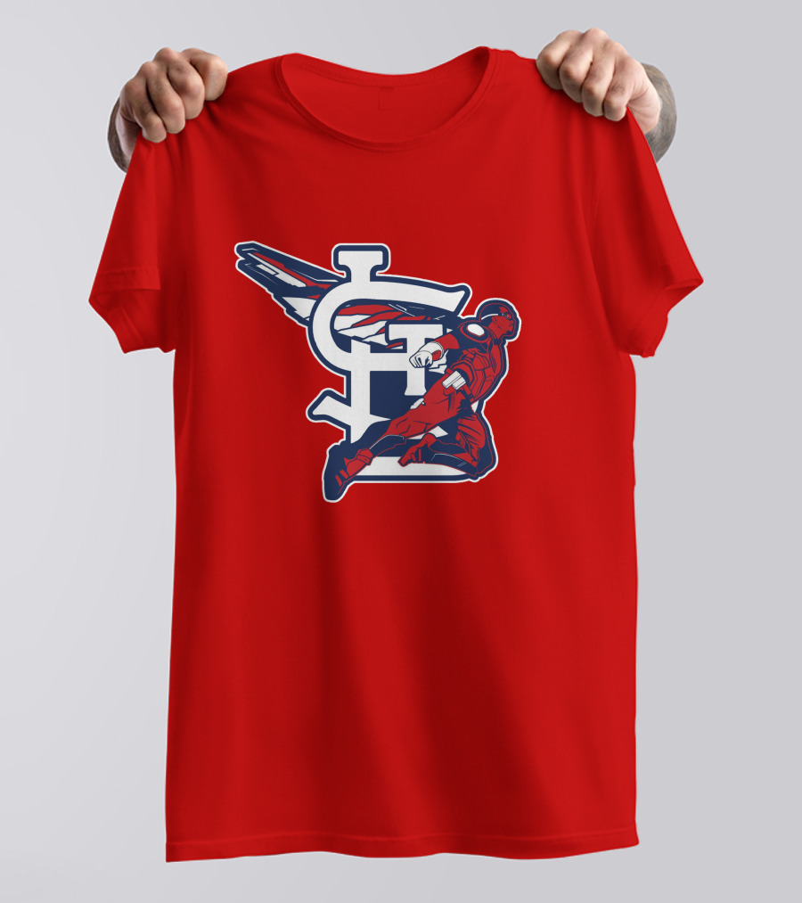St. Louis Falcons MLB Logo With Winged Superhero T-Shirt