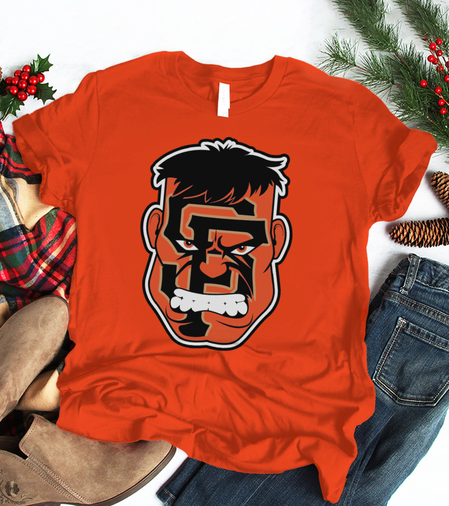 SF Giants Hulk Rage Face Orange T-Shirt