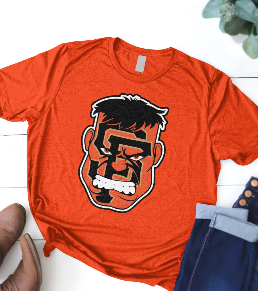 SF Giants Hulk Rage Face Orange T-Shirt