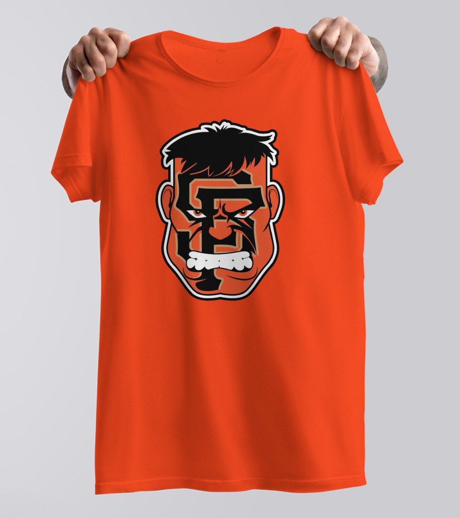 SF Giants Hulk Rage Face Orange T-Shirt