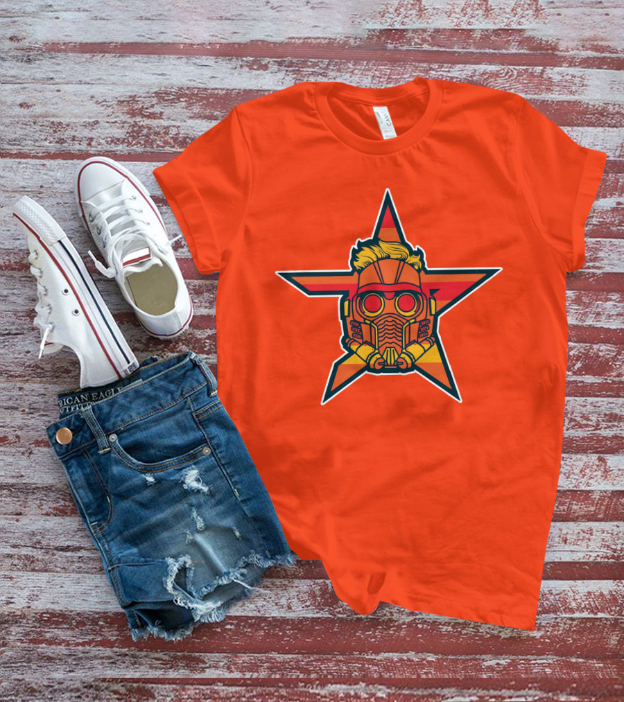 Star Lord Mask Houston Astros MLB Crossover T-Shirt