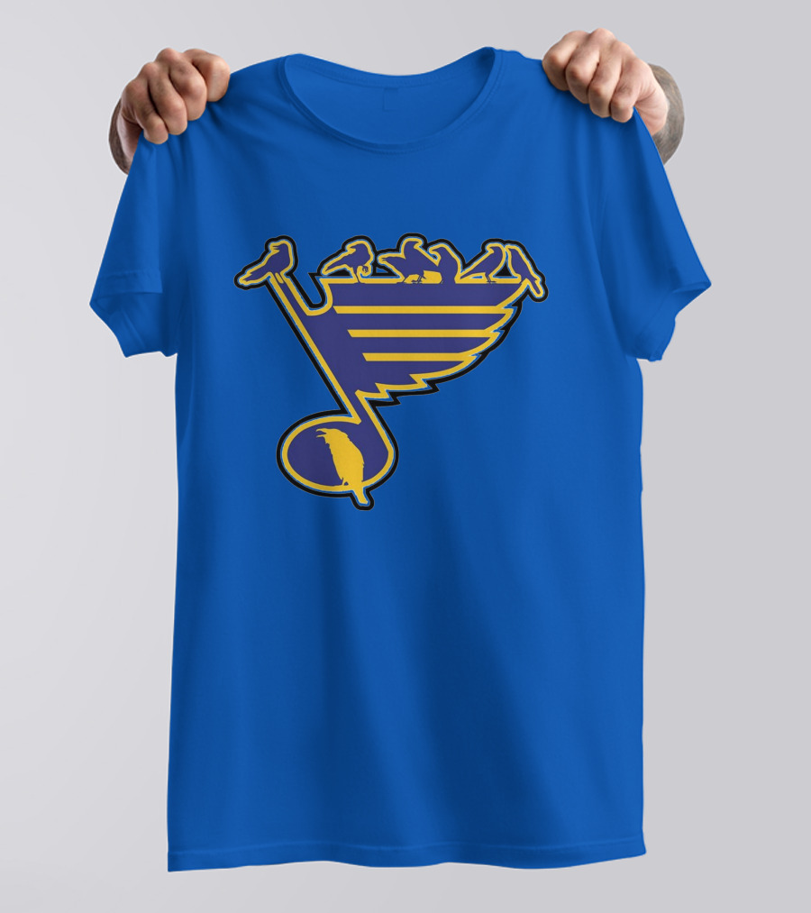 St. Louis Birds On Hockey Musical Note Logo NHL T-Shirt
