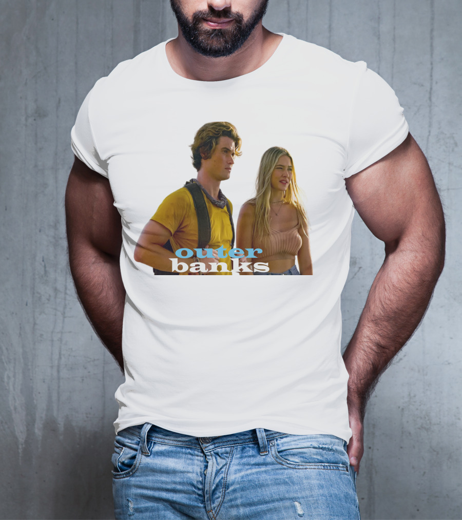 Outer Banks TV Show Characters On Beach Adventure Scene T-Shirt