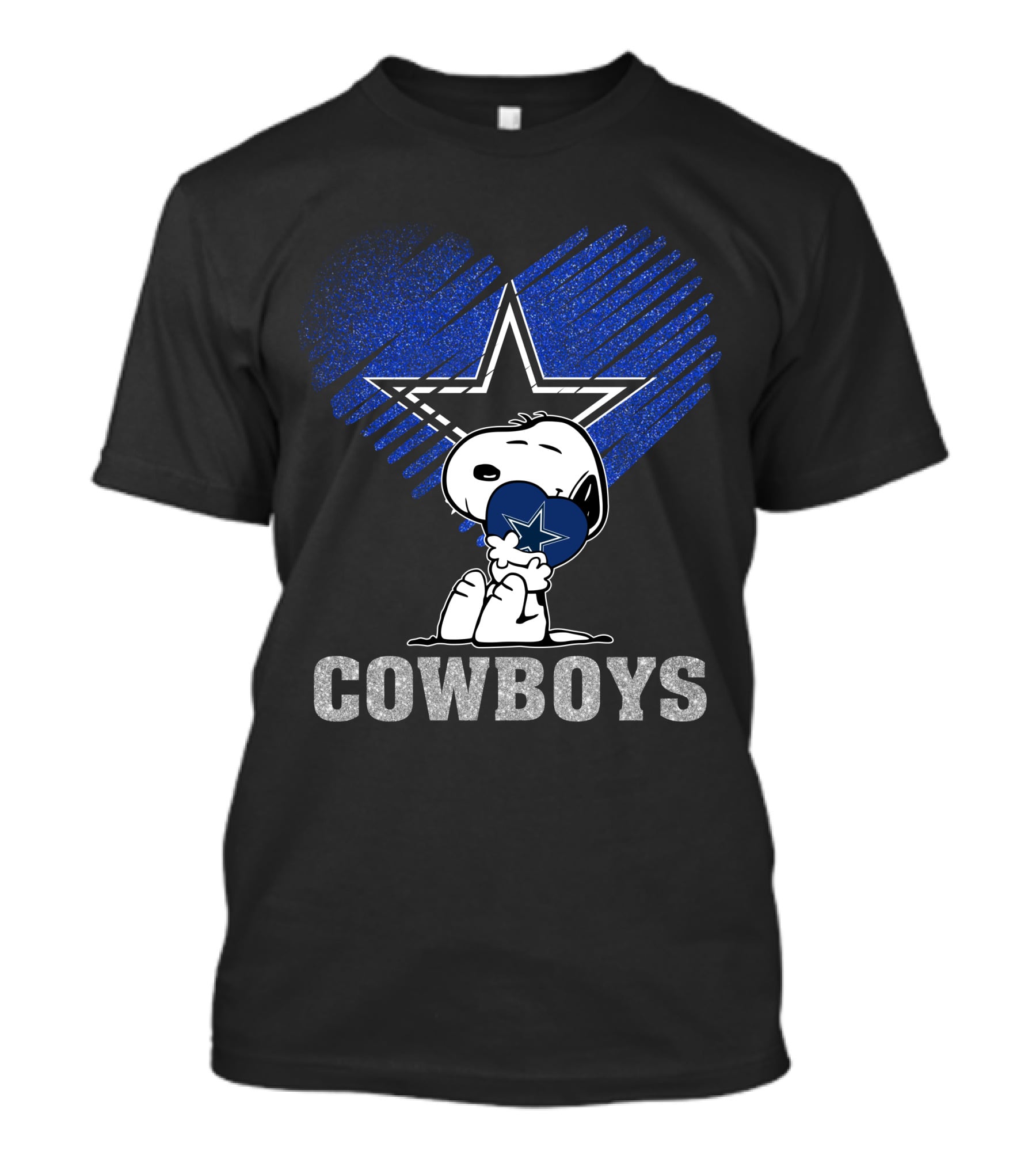 Snoopy Hugging Heart Dallas Cowboys Star T-Shirt