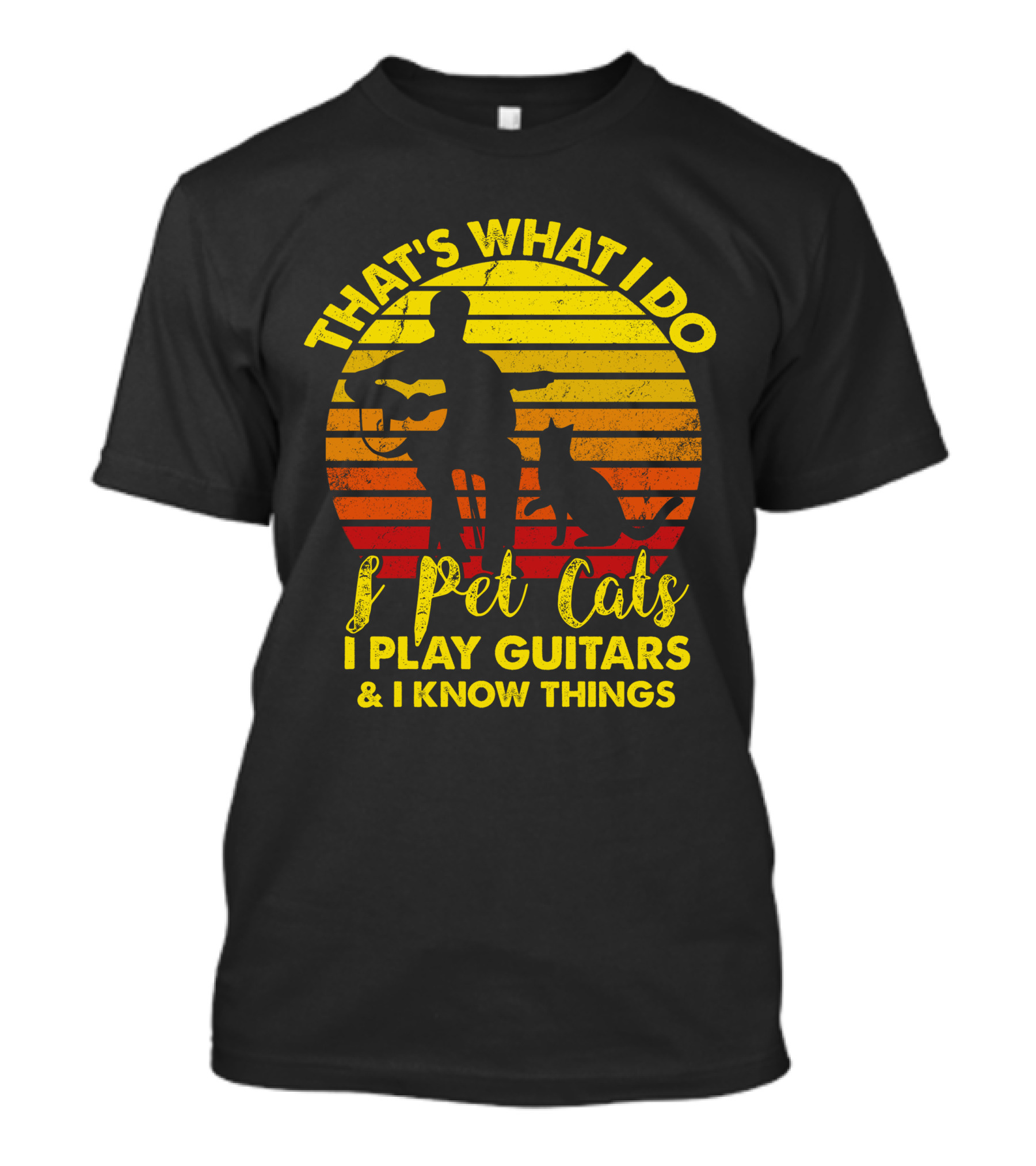 That's What I Do I Pet Cats I Play Guitars And I Know Things T-Shirt