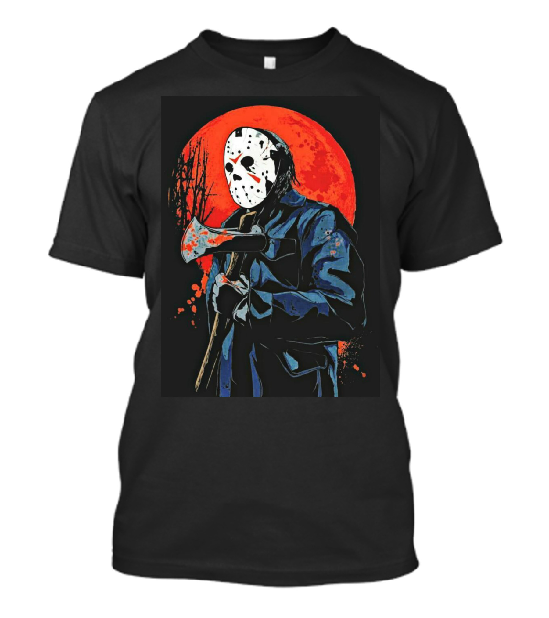 Jason Voorhees Blood Moon Axe Mask Horror T-Shirt