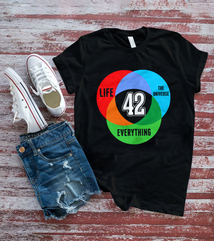 LIFE THE UNIVERSE EVERYTHING 42 SCIENCE VENN DIAGRAM T-Shirt
