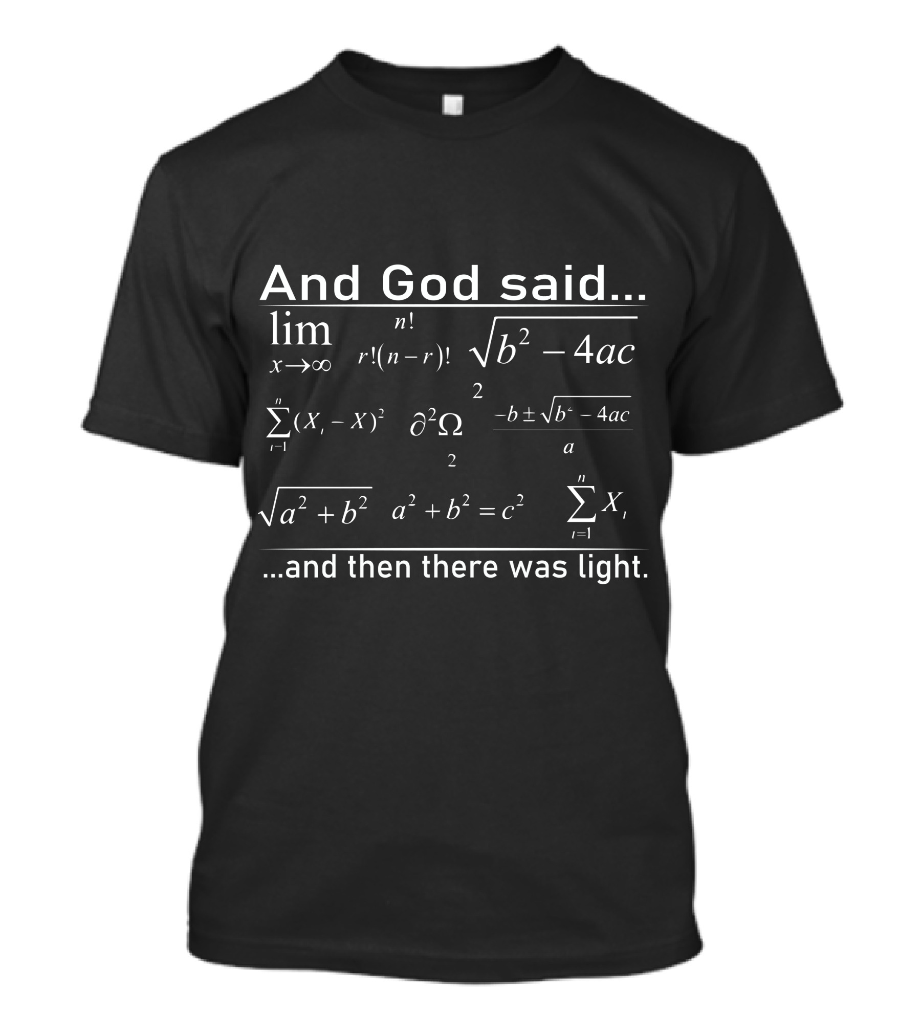 And God Said Mathematics Formulas And Then There Was Light T-Shirt