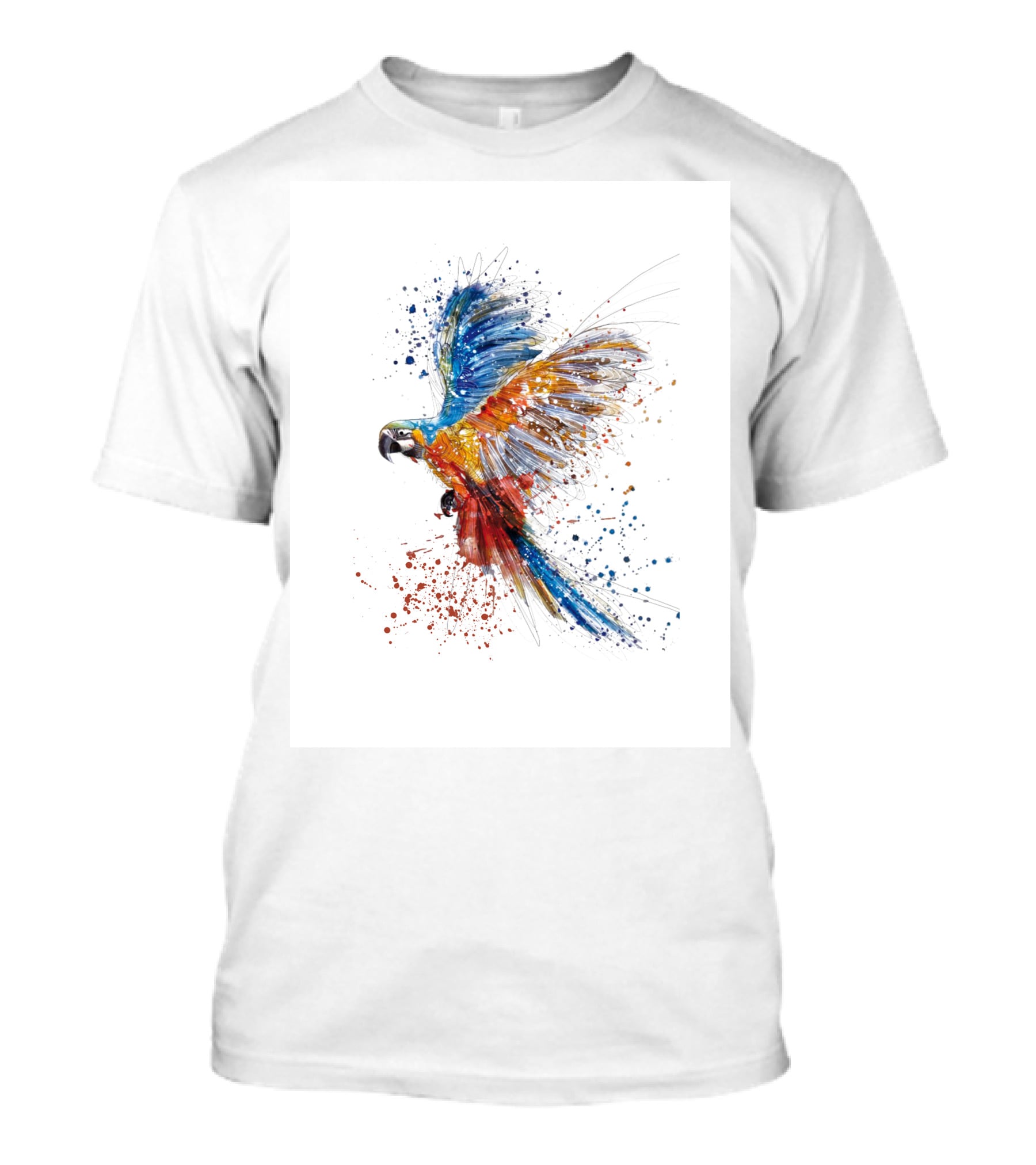 Colorful Splatter Parrot Flight T-Shirt
