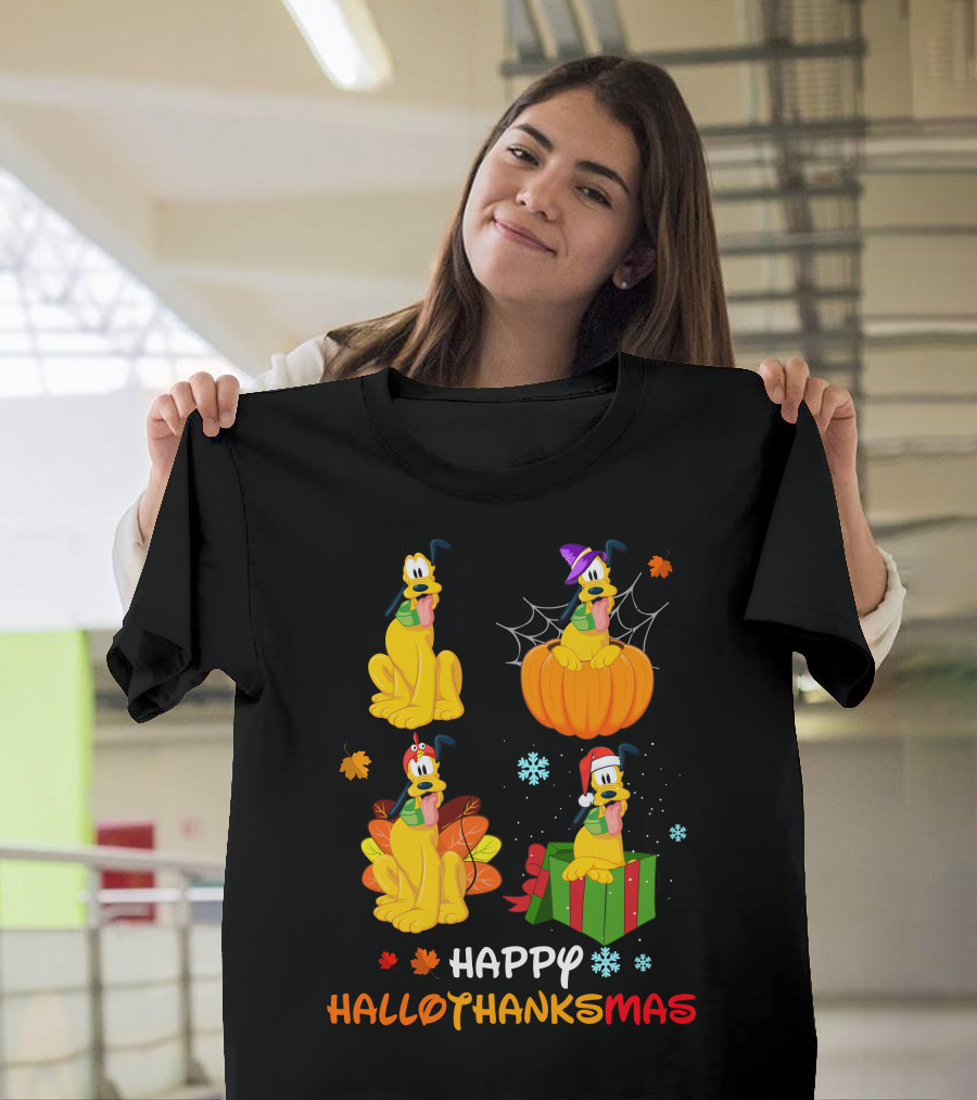 Happy Hallothanksmas With Pluto Seasonal Festivities T-Shirt