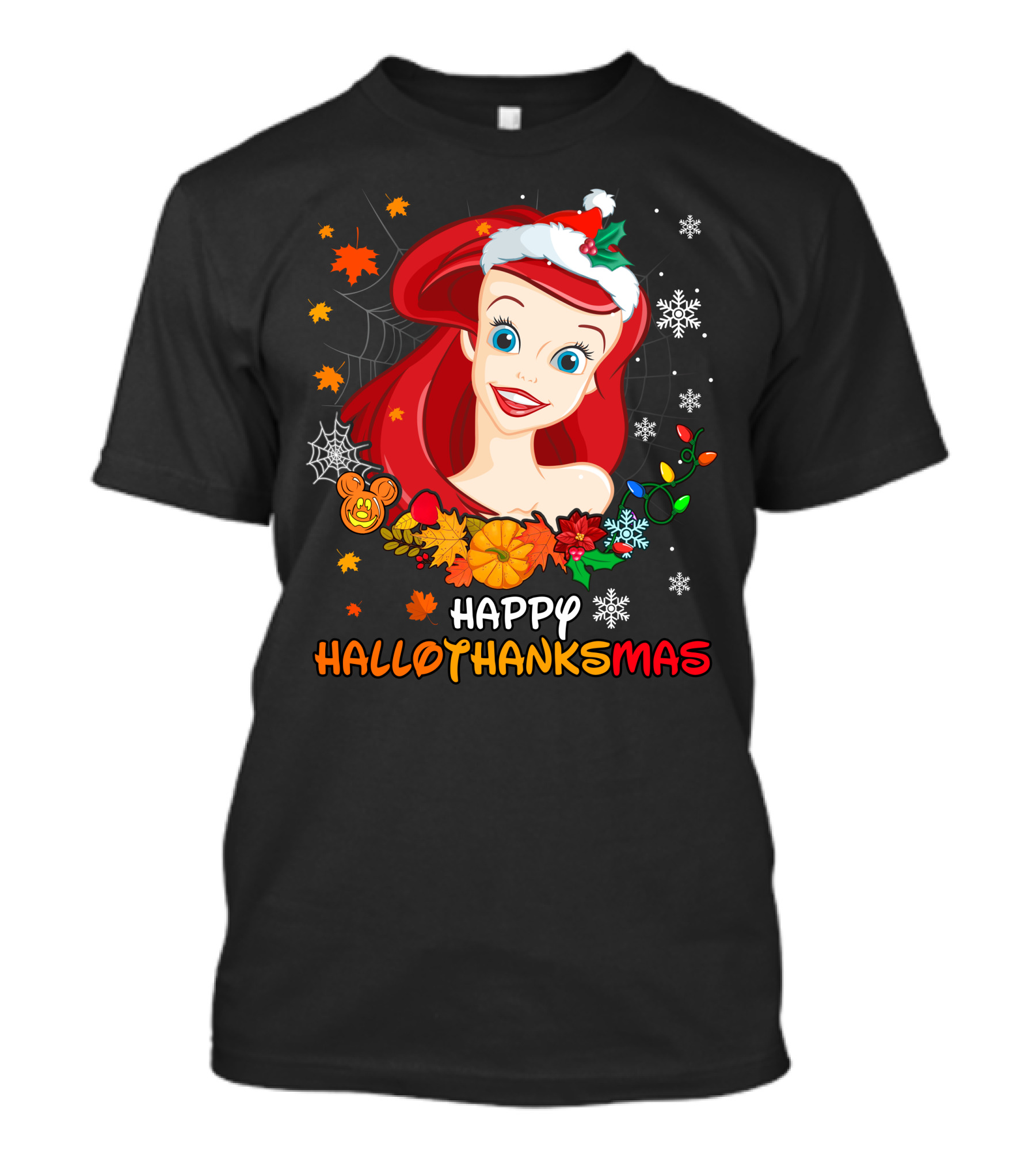 Happy Hallothanksmas Ariel Holiday Mashup T-Shirt