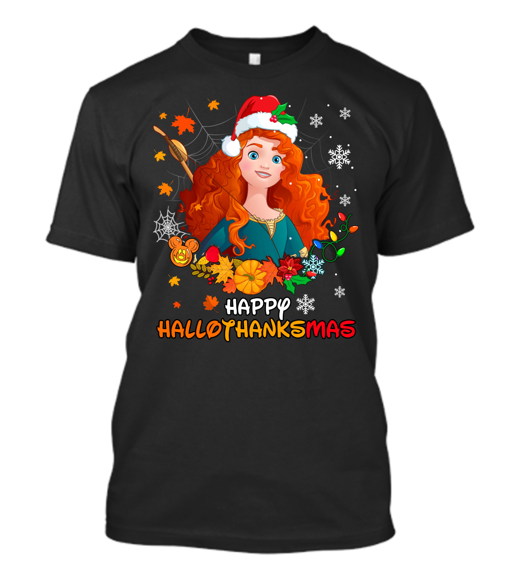 Happy Hallothanksmas Merida Holiday Fusion T-Shirt