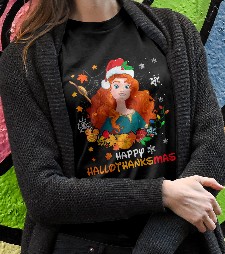 Happy Hallothanksmas Merida Holiday Fusion T-Shirt