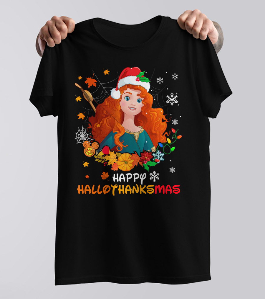 Happy Hallothanksmas Merida Holiday Fusion T-Shirt