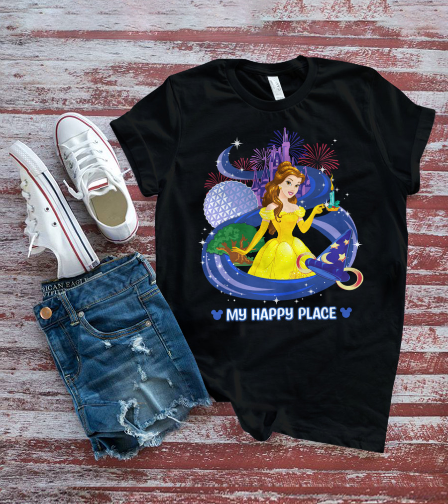 My Happy Place Belle Castle Magic Spell Tower Celebration T-Shirt