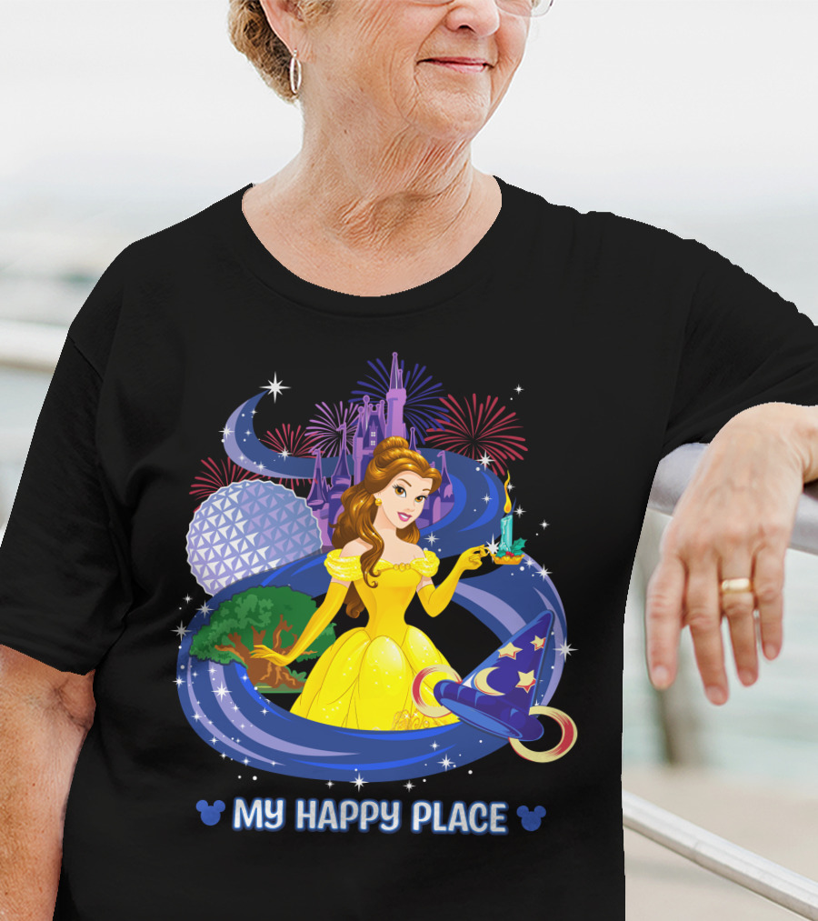 My Happy Place Belle Castle Magic Spell Tower Celebration T-Shirt