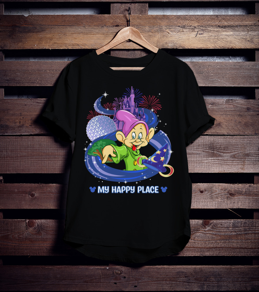 My Happy Place Dopey Castle Fireworks Magic Hat T-Shirt