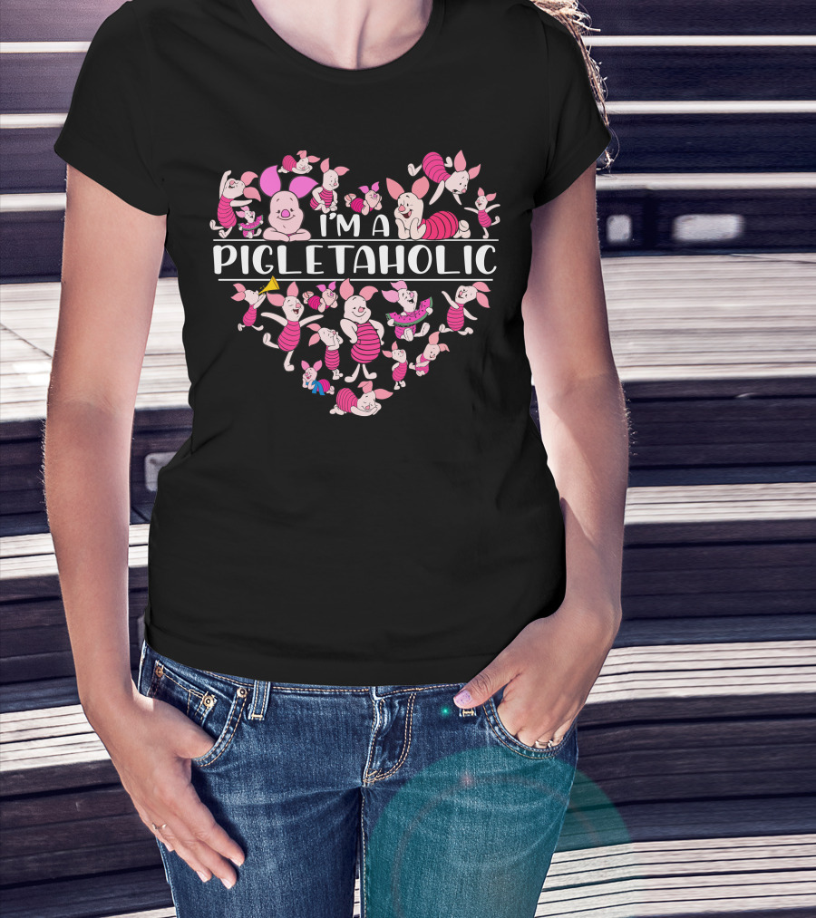I'm A Pigletaholic Heart Poses Collection T-Shirt