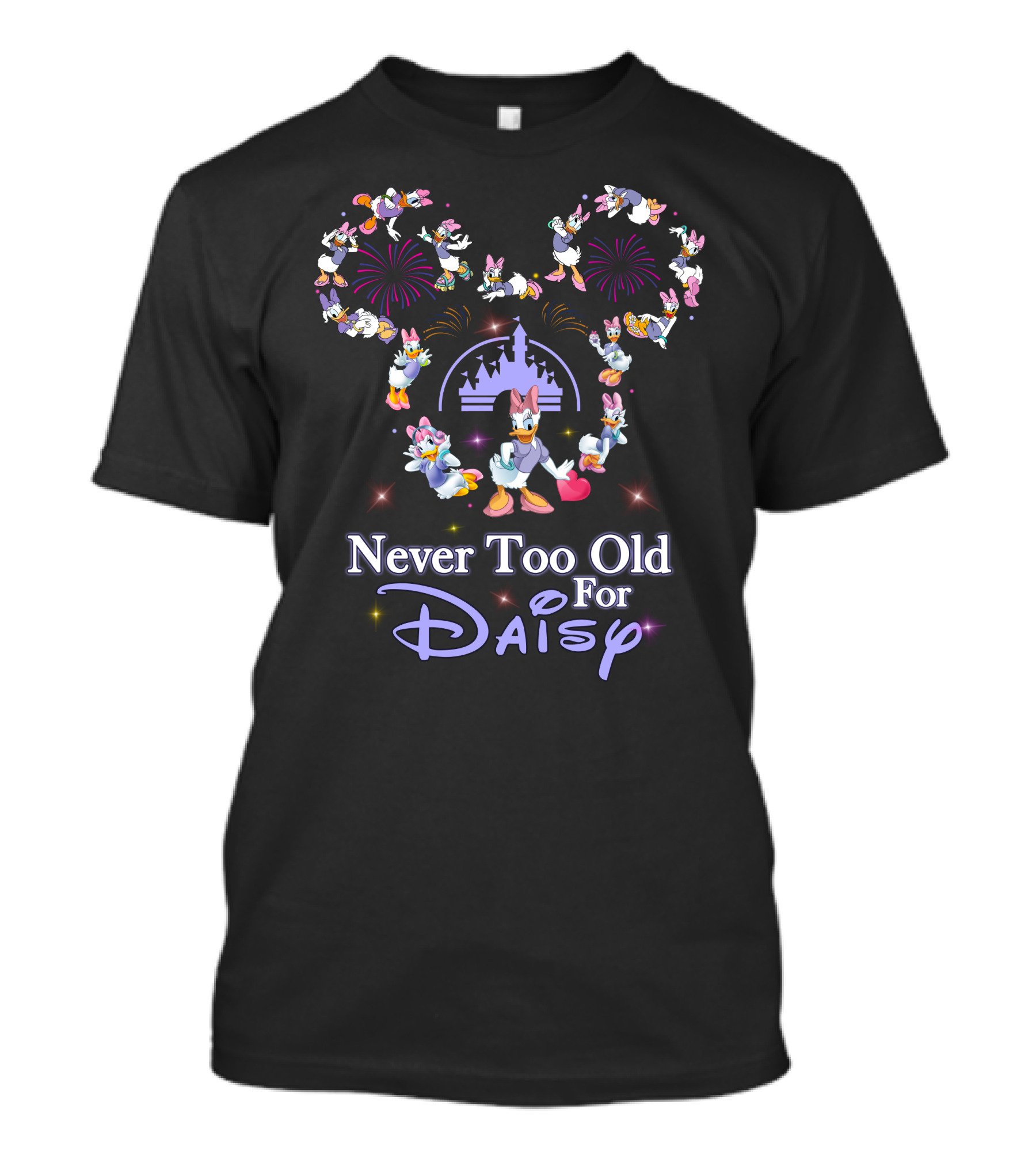 Never Too Old For Daisy Disney Fireworks Castle T-Shirt
