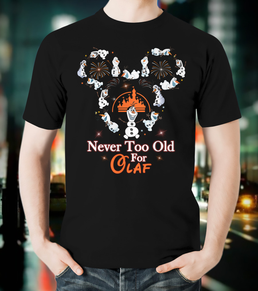 Never Too Old For Olaf Disney Frozen Castle Fireworks T-Shirt