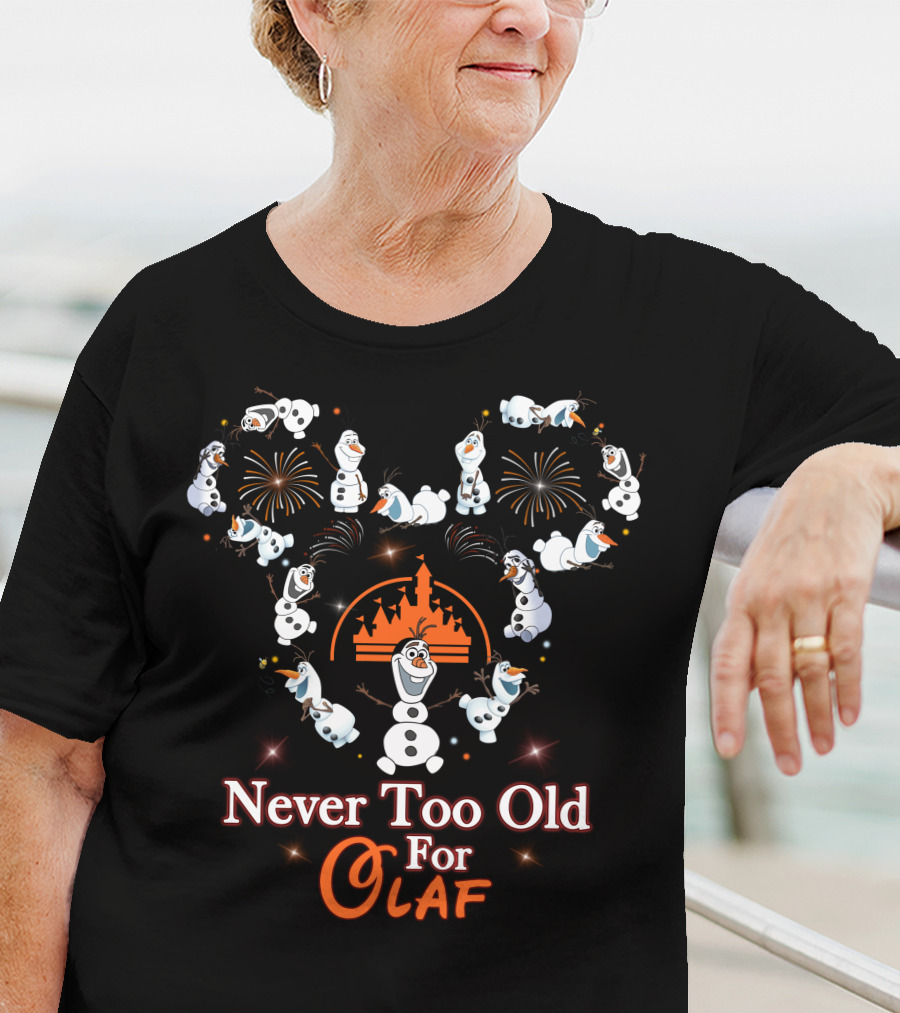 Never Too Old For Olaf Disney Frozen Castle Fireworks T-Shirt