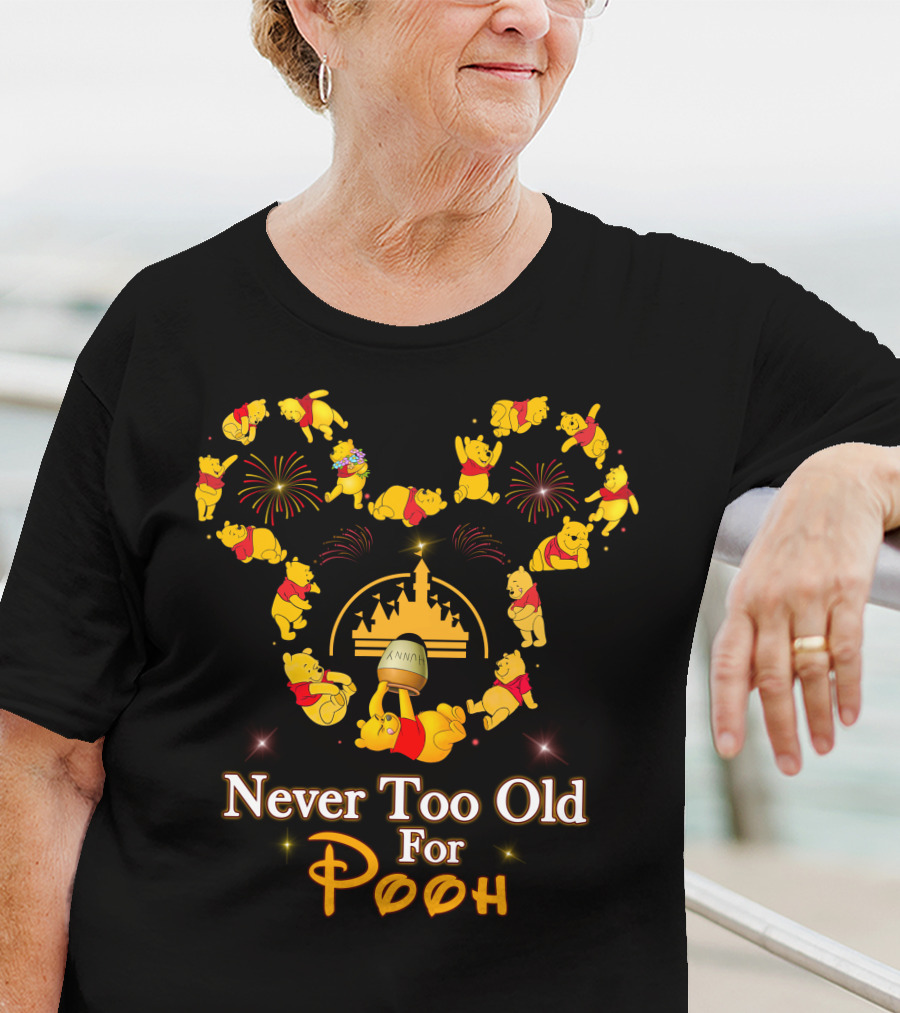 Never Too Old For Pooh Disney Castle Fireworks Celebration T-Shirt