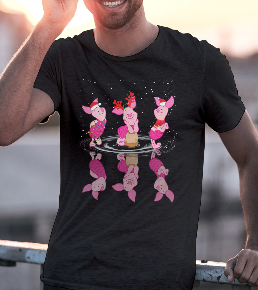 Piglet Festive Santa And Reindeer Dance T-Shirt