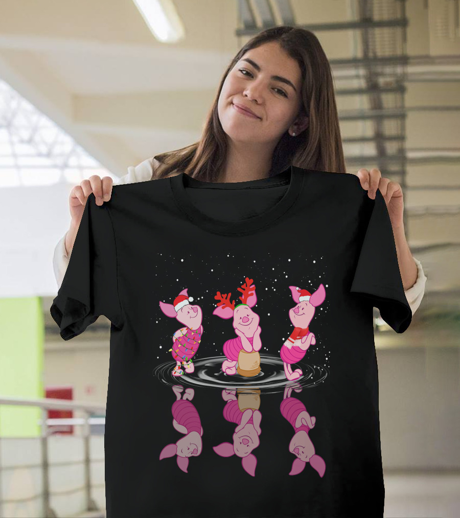 Piglet Festive Santa And Reindeer Dance T-Shirt
