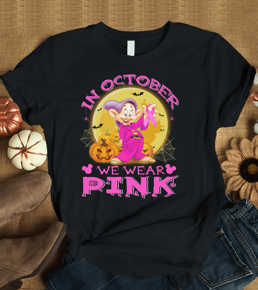 In October We Wear Pink Dopey Halloween T-Shirt