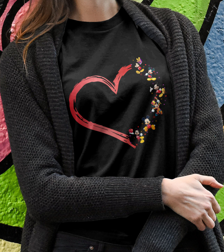 Mickey Mouse Heart Collage T-Shirt