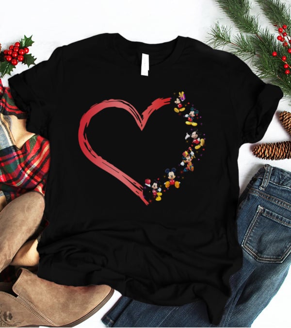 Mickey Mouse Heart Collage T-Shirt