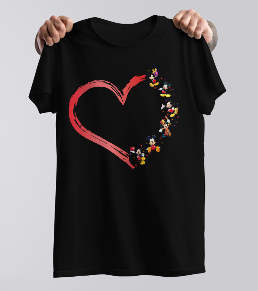 Mickey Mouse Heart Collage T-Shirt