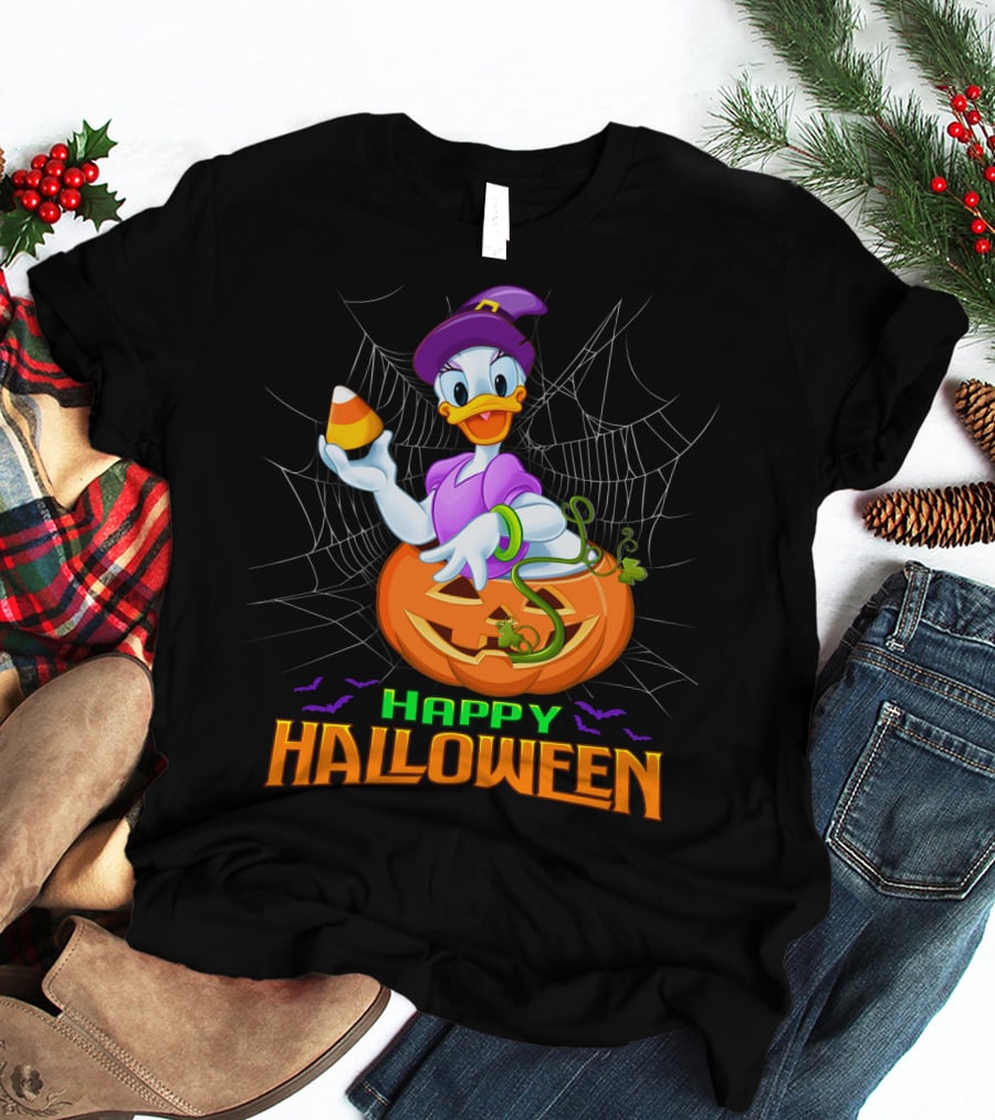 Happy Halloween Daisy Duck Halloween Pumpkin Costume Candy Corn T-Shirt