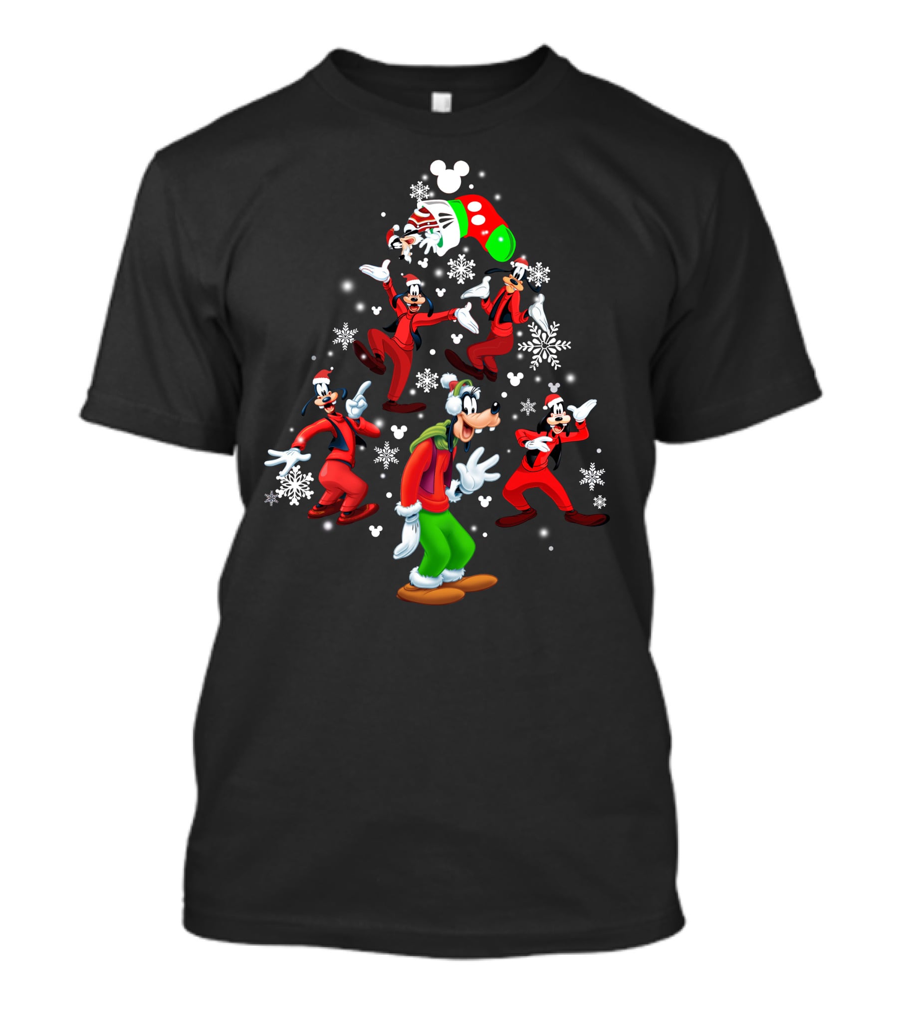 Goofy Christmas Snowflakes Santa Suit Festive Holiday Celebration T-Shirt