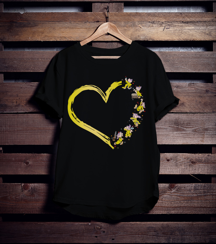 Dopey Heart Adventure In Yellow Brushstroke T-Shirt