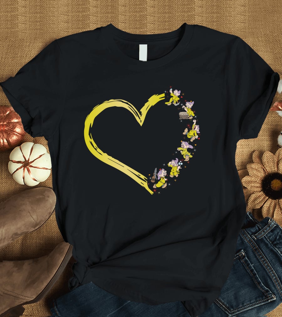 Dopey Heart Adventure In Yellow Brushstroke T-Shirt