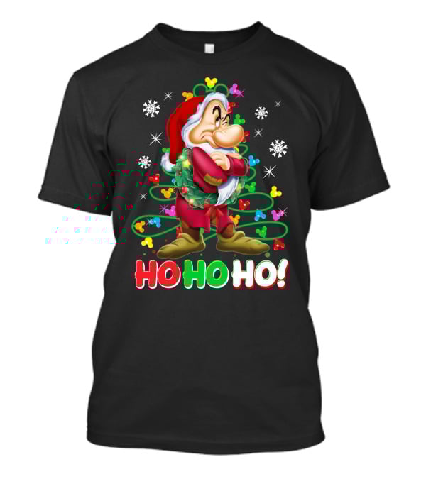 Grumpy Ho Ho Ho Christmas Mickey Snowflakes Disneyland T-Shirt