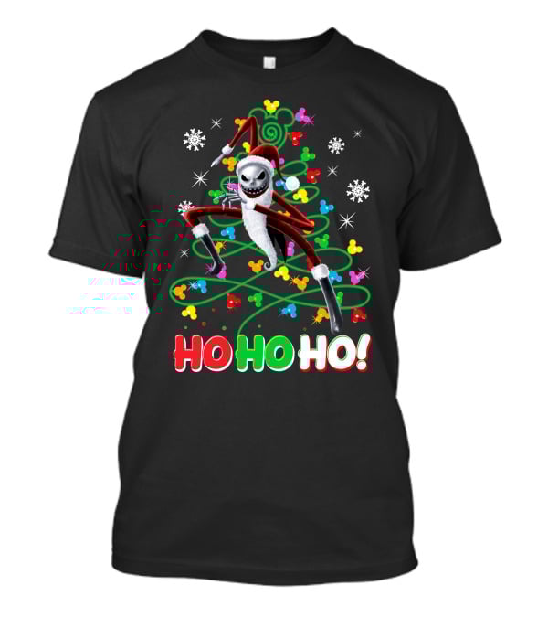 Jack Skellington Christmas Ho Ho Ho Santa Costume Snowflakes Disney Holiday T-Shirt